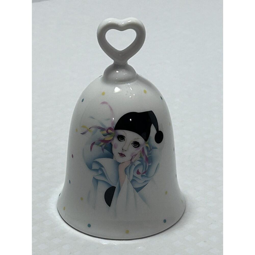 Vintage Chatillon Fine Porcelaine Pierrot Mime Clown‎ Bell